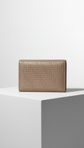 Stone Taupe Embossed Leather Wallet